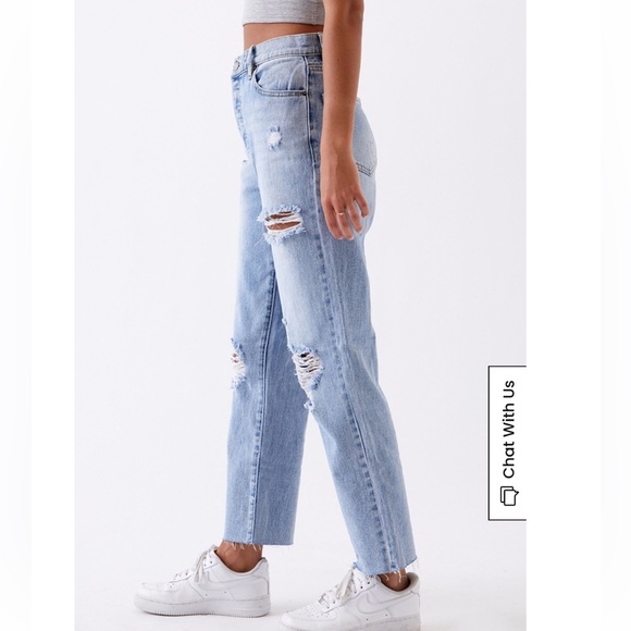 Pacsun High Waisted Straight Leg Distressed Jeans Size 25 - Picture 8 of 8